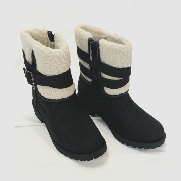 Women Warm Boots Chunky Heel Round Toe Winter Snow Ankle Booties Size 5.5 - Picture 7 of 7